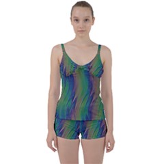 Texture Abstract Background Tie Front Two Piece Tankini