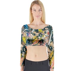 Art Graffiti Abstract Vintage Long Sleeve Crop Top