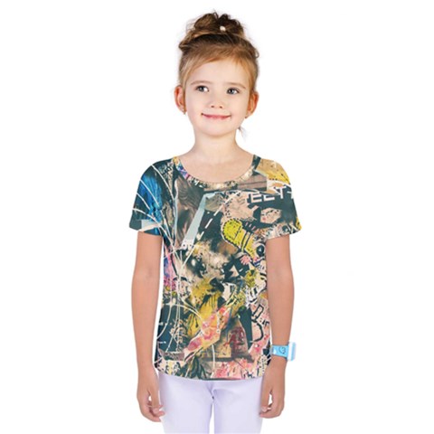 Art Graffiti Abstract Vintage Kids  One Piece Tee by Nexatart