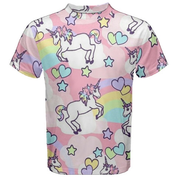 Unicorn Rainbow Men s Cotton Tee