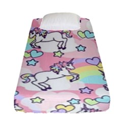 Unicorn Rainbow Fitted Sheet (single Size) by Nexatart