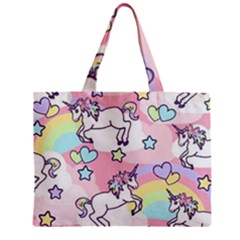 Unicorn Rainbow Zipper Mini Tote Bag by Nexatart