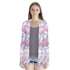 Unicorn Rainbow Drape Collar Cardigan by Nexatart