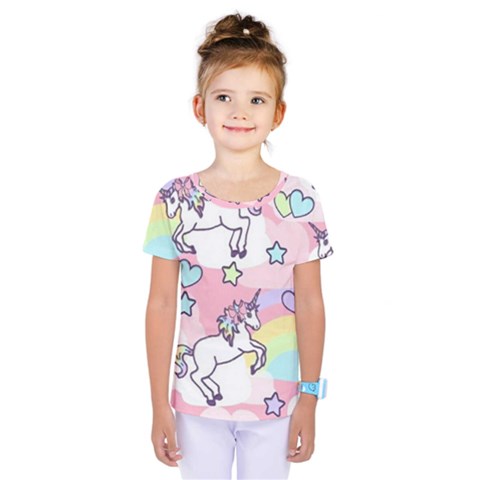 Unicorn Rainbow Kids  One Piece Tee by Nexatart