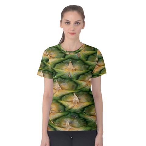 Pineapple Pattern Women s Cotton Tee by Nexatart