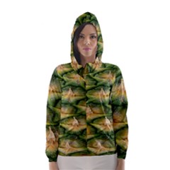 Pineapple Pattern Hooded Wind Breaker (women) by Nexatart