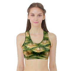 Pineapple Pattern Sports Bra With Border by Nexatart