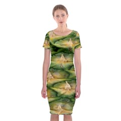 Pineapple Pattern Classic Short Sleeve Midi Dress by Nexatart