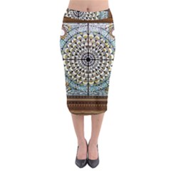 Stained Glass Window Library Of Congress Midi Pencil Skirt by Nexatart