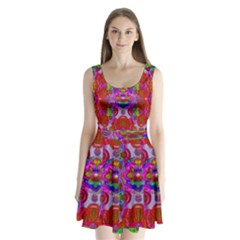 Fantasy   Florals  Pearls In Abstract Rainbows Split Back Mini Dress  by pepitasart