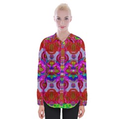 Fantasy   Florals  Pearls In Abstract Rainbows Womens Long Sleeve Shirt