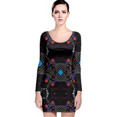 Roulette Star Time Long Sleeve Velvet Bodycon Dress by MRTACPANS