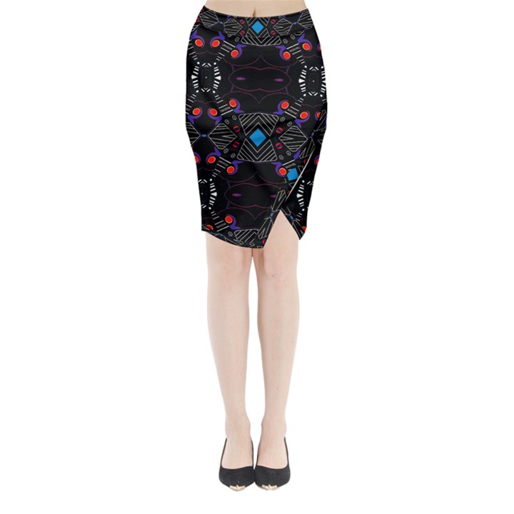 Roulette Star Time Midi Wrap Pencil Skirt