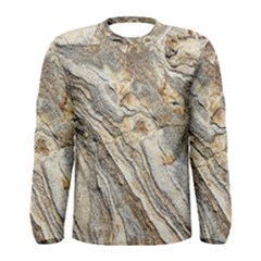 Background Structure Abstract Grain Marble Texture Men s Long Sleeve Tee by Nexatart