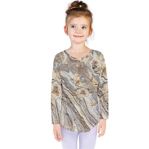 Background Structure Abstract Grain Marble Texture Kids  Long Sleeve Tee by Nexatart