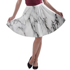 Marble Granite Pattern And Texture A-line Skater Skirt by Nexatart