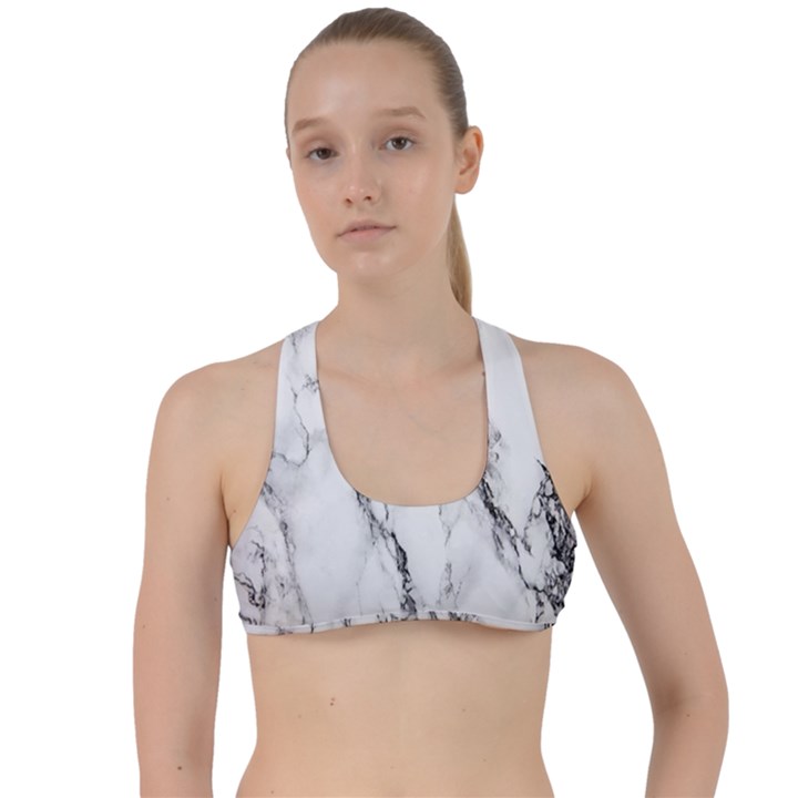 Marble Granite Pattern And Texture Criss Cross Racerback Sports Bra