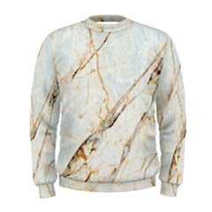 Marble Texture White Pattern Surface Effect Men s Sweatshirt by Nexatart