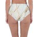 Marble Texture White Pattern Surface Effect Reversible High-Waist Bikini Bottoms View2