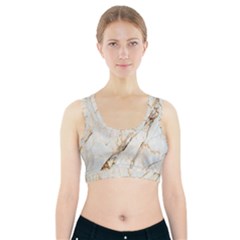 Marble Texture White Pattern Surface Effect Sports Bra With Pocket by Nexatart