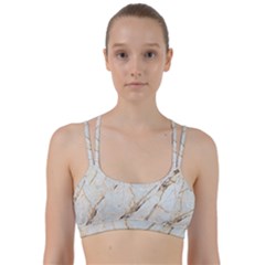 Marble Texture White Pattern Surface Effect Line Them Up Sports Bra