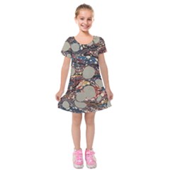 Marbling Kids  Short Sleeve Velvet Dress by Nexatart