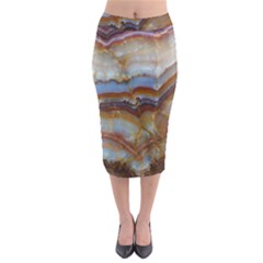 Wall Marble Pattern Texture Midi Pencil Skirt by Nexatart