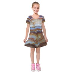 Wall Marble Pattern Texture Kids  Short Sleeve Velvet Dress by Nexatart