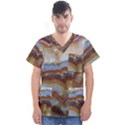 Wall Marble Pattern Texture Men s V-Neck Scrub Top View1