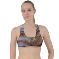 Wall Marble Pattern Texture Criss Cross Racerback Sports Bra by Nexatart