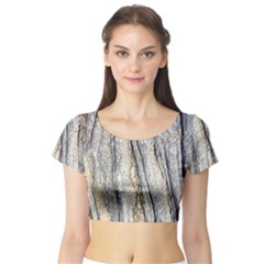 Texture Structure Marble Surface Background Short Sleeve Crop Top (tight Fit) by Nexatart