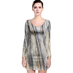 Texture Structure Marble Surface Background Long Sleeve Bodycon Dress by Nexatart