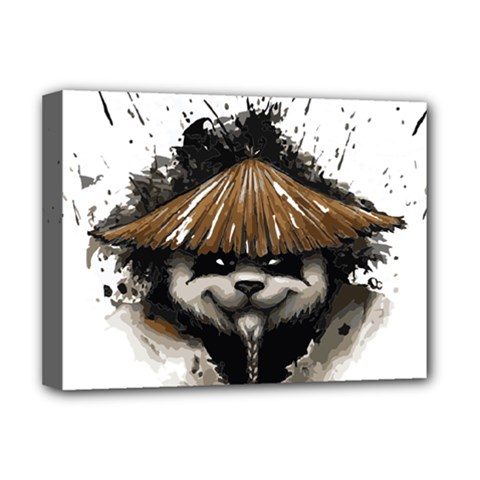 Warrior Panda T Shirt Deluxe Canvas 16  X 12   by AmeeaDesign