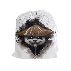 Warrior Panda T Shirt Drawstring Pouches (extra Large) by AmeeaDesign