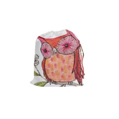 Summer Colourful Owl T Shirt Drawstring Pouches (small)  by AmeeaDesign