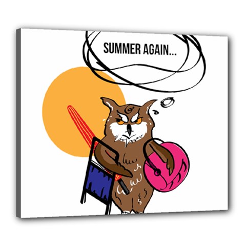 Owl That Hates Summer T Shirt Canvas 24  X 20 