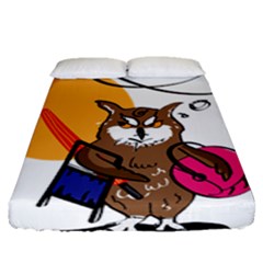 Owl That Hates Summer T Shirt Fitted Sheet (queen Size) by AmeeaDesign