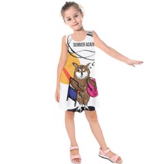 Owl That Hates Summer T Shirt Kids  Sleeveless Dress by AmeeaDesign