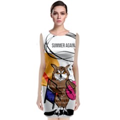 Owl That Hates Summer T Shirt Sleeveless Velvet Midi Dress by AmeeaDesign