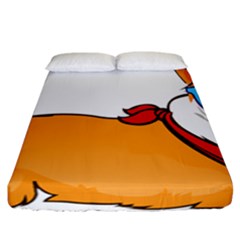 Corgi With Sunglasses And Scarf T Shirt Fitted Sheet (california King Size) by AmeeaDesign