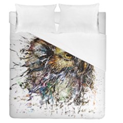 Angry And Colourful Owl T Shirt Duvet Cover Double Side (queen Size) by AmeeaDesign