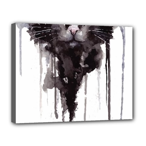 Angry Cat T Shirt Canvas 14  X 11  by AmeeaDesign