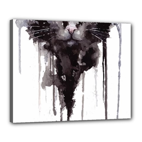 Angry Cat T Shirt Canvas 20  X 16  by AmeeaDesign