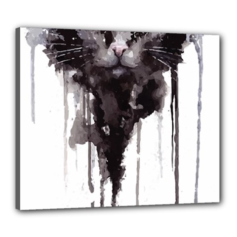 Angry Cat T Shirt Canvas 24  X 20  by AmeeaDesign