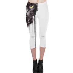 Angry Cat T Shirt Capri Leggings  by AmeeaDesign