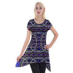 Sanskrit Link Time Space  Short Sleeve Side Drop Tunic by MRTACPANS