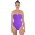 Purple Skin Leather Texture Pattern Tie Back One Piece Swimsuit View1