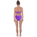 Purple Skin Leather Texture Pattern Tie Back One Piece Swimsuit View2