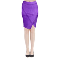 Purple Skin Leather Texture Pattern Midi Wrap Pencil Skirt