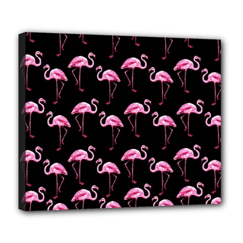 Flamingo Pattern Deluxe Canvas 24  X 20   by Valentinaart